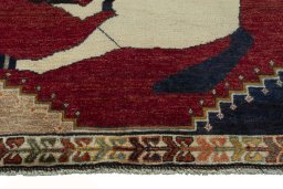 Central medallion detail of 2000s Persian Gabbeh rug from Iran / Persia