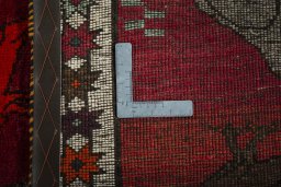 Close-up detail of 2000s Persian Gabbeh rug from Iran / Persia showing Wool weave