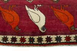 Central medallion detail of 2000s Persian Gabbeh rug from Iran / Persia