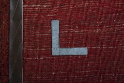 Close-up detail of 2000s Persian Gabbeh rug from Iran / Persia showing Wool weave