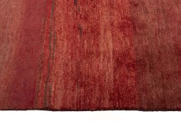 Close-up detail of 2000s Persian Gabbeh rug from Iran / Persia showing Wool weave