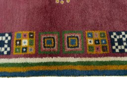 Close-up detail of New Persian Gabbeh rug from Iran / Persia showing Wool weave