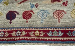Central medallion detail of 2000s Persian Gabbeh rug from Iran / Persia
