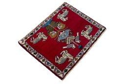 Close-up detail of 2000s Persian Gabbeh rug from Iran / Persia showing Wool weave