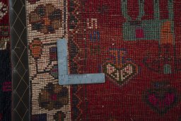 Close-up detail of 2000s Persian Gabbeh rug from Iran / Persia showing Wool weave