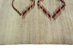 Close-up detail of New Persian Gabbeh rug from Iran / Persia showing Wool weave