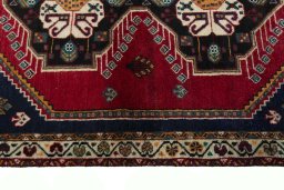 Close-up detail of 2000s Persian Gabbeh rug from Iran / Persia showing Wool weave
