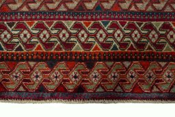 Central medallion detail of 2000s Persian Gabbeh rug from Iran / Persia