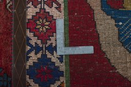 Close-up detail of 2000s Persian Gabbeh rug from Iran / Persia showing Wool weave