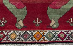 Central medallion detail of 2000s Persian Gabbeh rug from Iran / Persia