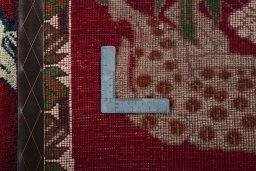 Close-up detail of 2000s Persian Gabbeh rug from Iran / Persia showing Wool weave