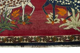Central medallion detail of 2000s Persian Gabbeh rug from Iran / Persia