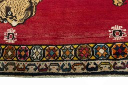 Central medallion detail of 2000s Persian Gabbeh rug from Iran / Persia