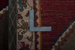 Close-up detail of 2000s Persian Gabbeh rug from Iran / Persia showing Wool weave