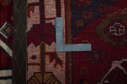 Close-up detail of 2000s Persian Gabbeh rug from Iran / Persia showing Wool weave