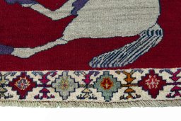 Central medallion detail of 2000s Persian Gabbeh rug from Iran / Persia