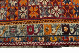 Central medallion detail of 1970s Persian Gabbeh rug from Iran / Persia