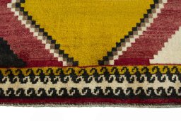Central medallion detail of 2000s Persian Gabbeh rug from Iran / Persia