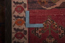 Close-up detail of 2000s Persian Gabbeh rug from Iran / Persia showing Wool weave
