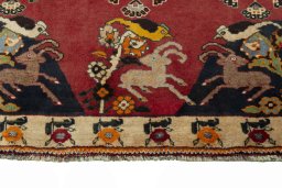 Central medallion detail of 2000s Persian Gabbeh rug from Iran / Persia