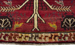 Central medallion detail of 2000s Persian Gabbeh rug from Iran / Persia