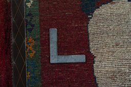 Close-up detail of 2000s Persian Gabbeh rug from Iran / Persia showing Wool weave