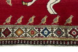 Central medallion detail of 2000s Persian Gabbeh rug from Iran / Persia