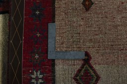 Close-up detail of 2000s Persian Gabbeh rug from Iran / Persia showing Wool weave
