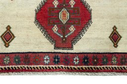 Central medallion detail of 2000s Persian Gabbeh rug from Iran / Persia