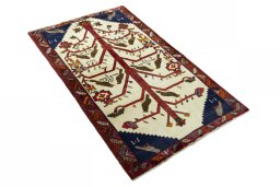 Close-up detail of 2000s Persian Gabbeh rug from Iran / Persia showing Wool weave