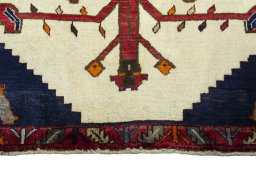 Central medallion detail of 2000s Persian Gabbeh rug from Iran / Persia