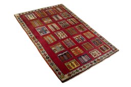 Close-up detail of 2000s Persian Gabbeh rug from Iran / Persia showing Wool weave