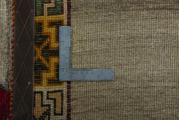 Close-up detail of 2000s Persian Gabbeh rug from Iran / Persia showing Wool weave