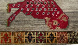 Central medallion detail of 2000s Persian Gabbeh rug from Iran / Persia
