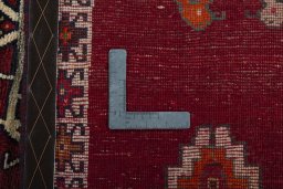 Close-up detail of 2000s Persian Gabbeh rug from Iran / Persia showing Wool weave