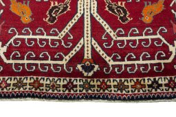 Central medallion detail of 2000s Persian Gabbeh rug from Iran / Persia