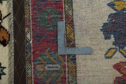Close-up detail of 2000s Persian Gabbeh rug from Iran / Persia showing Wool weave