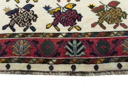 Central medallion detail of 2000s Persian Gabbeh rug from Iran / Persia