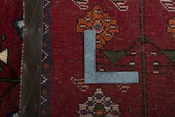 Close-up detail of 2000s Persian Gabbeh rug from Iran / Persia showing Wool weave