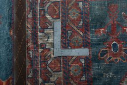 Close-up detail of 2000s Persian Gabbeh rug from Iran / Persia showing Wool weave