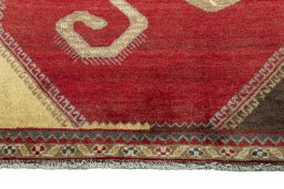 Central medallion detail of 2000s Persian Gabbeh rug from Iran / Persia
