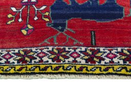 Central medallion detail of 2000s Persian Gabbeh rug from Iran / Persia
