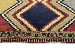 Central medallion detail of 2000s Persian Gabbeh rug from Iran / Persia