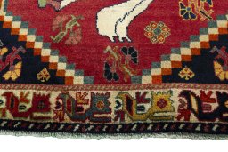 Central medallion detail of 2000s Persian Gabbeh rug from Iran / Persia