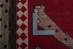 Close-up detail of 2000s Persian Gabbeh rug from Iran / Persia showing Wool weave