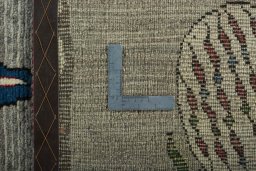 Close-up detail of 2000s Persian Gabbeh rug from Iran / Persia showing Wool weave