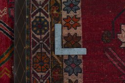 Close-up detail of 2000s Persian Gabbeh rug from Iran / Persia showing Wool weave