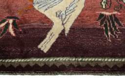 Central medallion detail of 2000s Persian Gabbeh rug from Iran / Persia