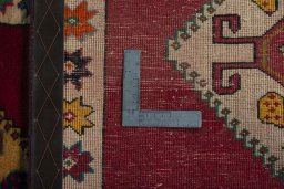 Close-up detail of 2000s Persian Gabbeh rug from Iran / Persia showing Wool weave