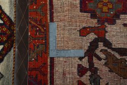 Close-up detail of 2000s Persian Gabbeh rug from Iran / Persia showing Wool weave